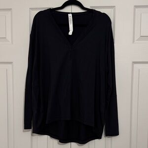 lululemon athletica Black Long Sleeve V-Neck Top